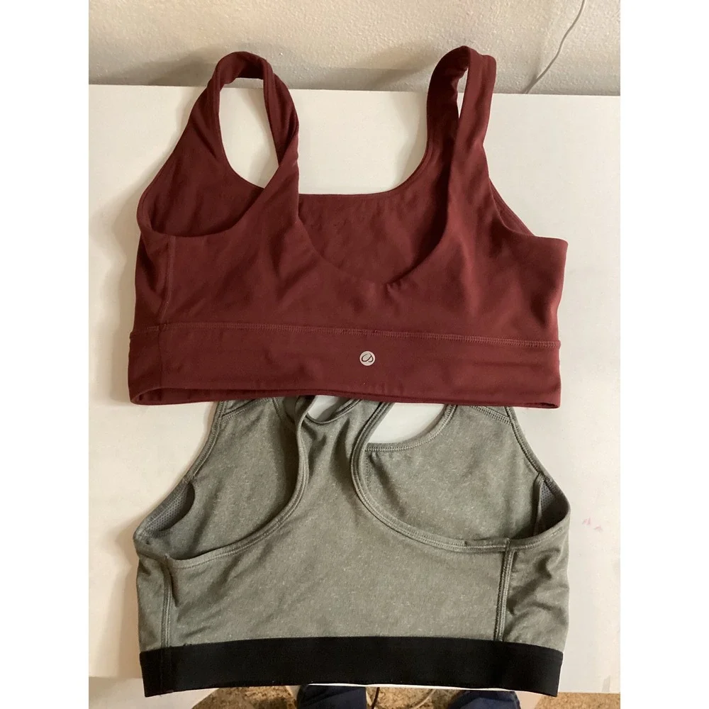 Nike Dri-FIT Casall Sports Bra Bundle Mens‎ Medium Gray Burgundy Activewear Set